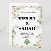 Blumenmodern Einfache Elegante farbenfrohe Hochzei Einladung (Vorne/Hinten)