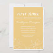 Blumenmodern Gelb 53. Geburtstagseinladungen Einladung (Vorderseite)