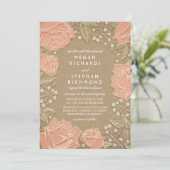 Blumenmodern Hochzeitseinladung Einladung (Stehend Vorderseite)