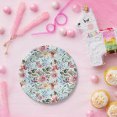 Blumenmodern Moderne Sommer-Blume Muster auf Aquam Pappteller (Party)