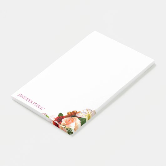 Blumenmodern Template-Blume Rose Farbe Post-it Klebezettel (angewinkelt)