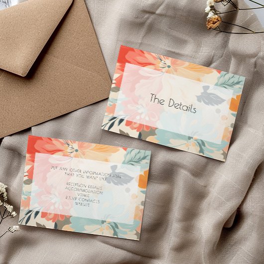 Blumenmoderne Typografie im Detail Begleitkarte