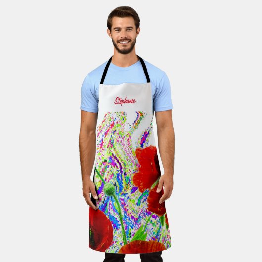 Blumenmohn Blume Farbiger Künstlerischer Individue Schürze (Getragen)