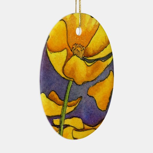 Blumenmohn "Gelbe Mohn" Keramikornament (Rechts)