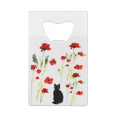 Blumenmohn Niedliche Katze Geldbeutel Flaschenöffner (Rückseite)