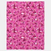 Blumenmohn rosa Muster. Fleecedecke (Vorderseite)