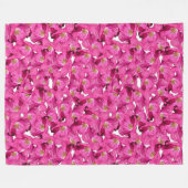 Blumenmohn rosa Muster. Fleecedecke (Vorderseite (Horizontal))
