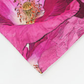 Blumenmohn rosa Muster. Fleecedecke (Ecke)