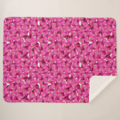 Blumenmohn rosa Muster. Sherpadecke (Vorderseite (Horizontal))