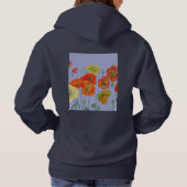 Blumenmohn Wasserfarbe Lila Blume Muster Hoodie (Rückseite)