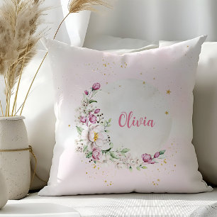 Blumenmond Rosa Kissen