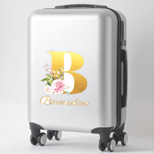 Blumenmonogramm Anfangsbuchstabe B Benutzerdefinie Aufkleber