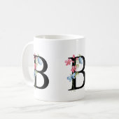 Blumenmonogramm Anfangsbuchstabe B Tasse (Vorderseite Links)