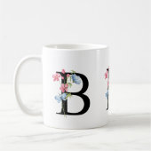 Blumenmonogramm Anfangsbuchstabe B Tasse (Links)