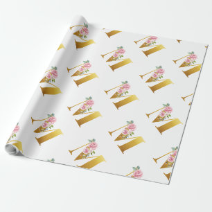 Blumenmonogramm Botanisch Modern Geschenkpapier