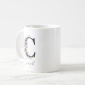 Blumenmonogramm – Buchstabe C Kaffeetasse (Vorderseite Links)