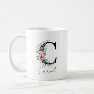 Blumenmonogramm – Buchstabe C Kaffeetasse