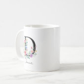 Blumenmonogramm – Buchstabe D Kaffeetasse (Vorderseite Links)