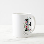 Blumenmonogramm – Buchstabe E Kaffeetasse (VorderseiteRechts)
