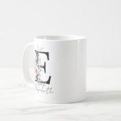 Blumenmonogramm – Buchstabe E Kaffeetasse (Vorderseite Links)
