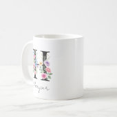 Blumenmonogramm – Buchstabe H Kaffeetasse (Vorderseite Links)