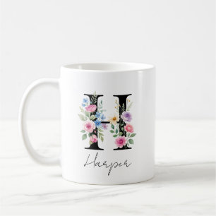 Blumenmonogramm – Buchstabe H Kaffeetasse