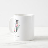 Blumenmonogramm – Buchstabe J Kaffeetasse (Vorderseite Links)