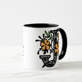 Blumenmonogramm-Buchstabe J Tasse (VorderseiteRechts)