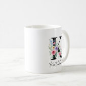 Blumenmonogramm – Buchstabe K Kaffeetasse (VorderseiteRechts)