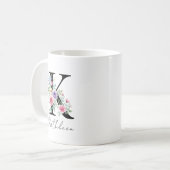Blumenmonogramm – Buchstabe K Kaffeetasse (Vorderseite Links)