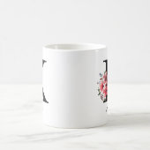 Blumenmonogramm Buchstabe K Margaret Benutzerdefin Kaffeetasse (Mittel)
