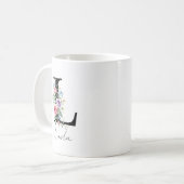 Blumenmonogramm – Buchstabe L Kaffeetasse (Vorderseite Links)