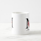 Blumenmonogramm Buchstabe M Margaret Benutzerdefin Kaffeetasse (Mittel)