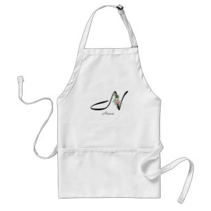 Blumenmonogramm Buchstabe N Rentner Apron Schürze