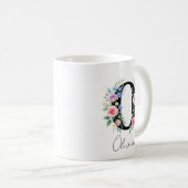 Blumenmonogramm – Buchstabe O Kaffeetasse (VorderseiteRechts)