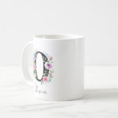 Blumenmonogramm – Buchstabe O Kaffeetasse (Vorderseite Links)