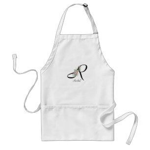 Blumenmonogramm Buchstabe R Ruhestands-Schürze Schürze
