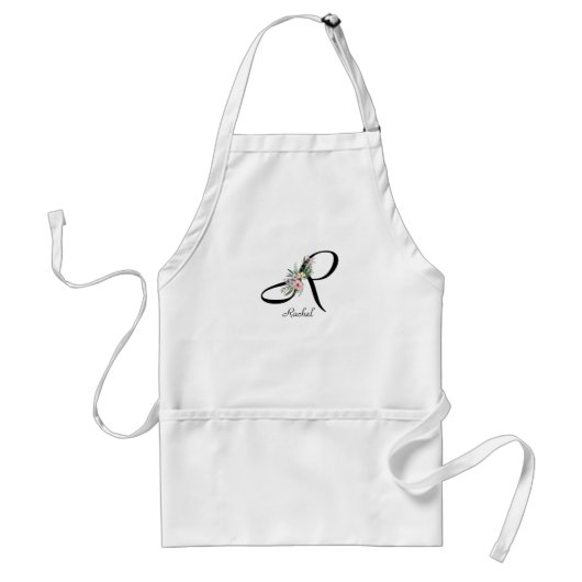 Blumenmonogramm Buchstabe R Ruhestands-Schürze Schürze (Vorne)
