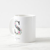 Blumenmonogramm – Buchstabe S Kaffeetasse (Vorderseite Links)