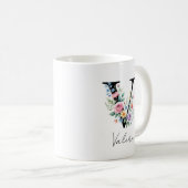 Blumenmonogramm – Buchstabe V Kaffeetasse (VorderseiteRechts)