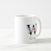 Blumenmonogramm – Buchstabe W Kaffeetasse (VorderseiteRechts)