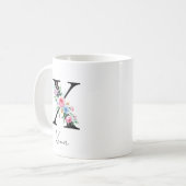 Blumenmonogramm – Buchstabe X Kaffeetasse (Vorderseite Links)
