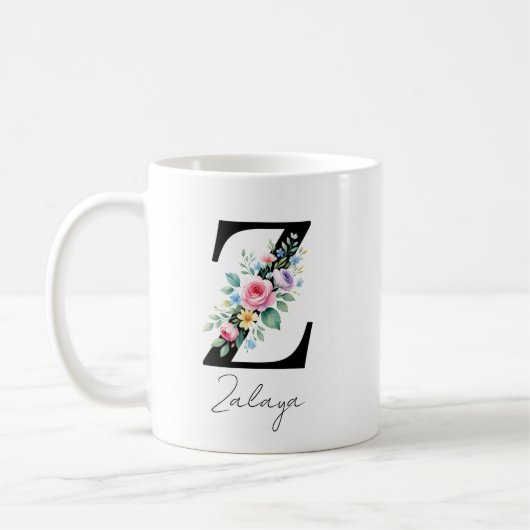 Blumenmonogramm – Buchstabe Z Kaffeetasse (Links)