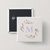 Blumenmonogramm Button (Vorne & Hinten)