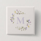 Blumenmonogramm Button (Vorderseite)