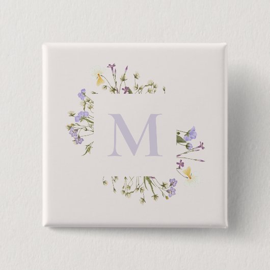 Blumenmonogramm Button (Vorderseite)