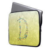 BLUMENmonogramm D Laptopschutzhülle (Vorderseite Links)