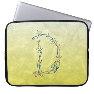 BLUMENmonogramm D Laptopschutzhülle