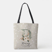 Blumenmonogramm D – Strahlende botanische Buchstab Tasche (Rückseite)