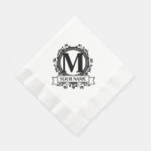 Blumenmonogramm-Design Serviette (Ecke)